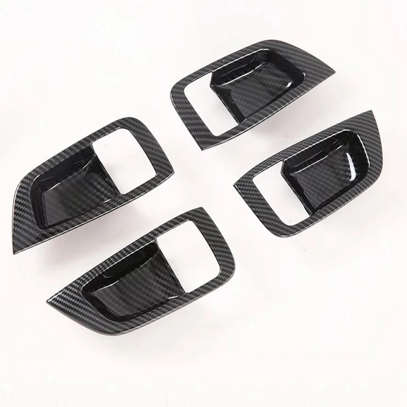 Voor Mitsubishi Pajero Sport 2020 4 Stuks Carbon Fiber Abs Auto Deurklink Kom Cover & 4 Stuks Stuurwiel cover Trim