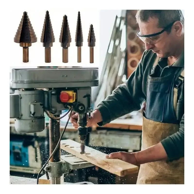 5-teiliges Präzisions-Kobalt-Hochgeschwindigkeitsstahl (HSS) Bohrerset, Titanbeschichtet, 50 Größen, Dreieckiger Schaft, Britischer Standard – Detail 2