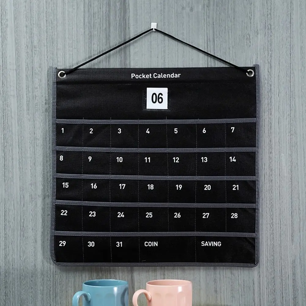 Attractive Decorative Wall Mounted Hanging With Pockets Calendar Bag Chart Holder Storage Bag