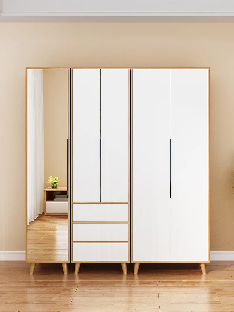 

Coat cabinet, multifunctional storage cabinet, solid wood leg bedroom wardrobe