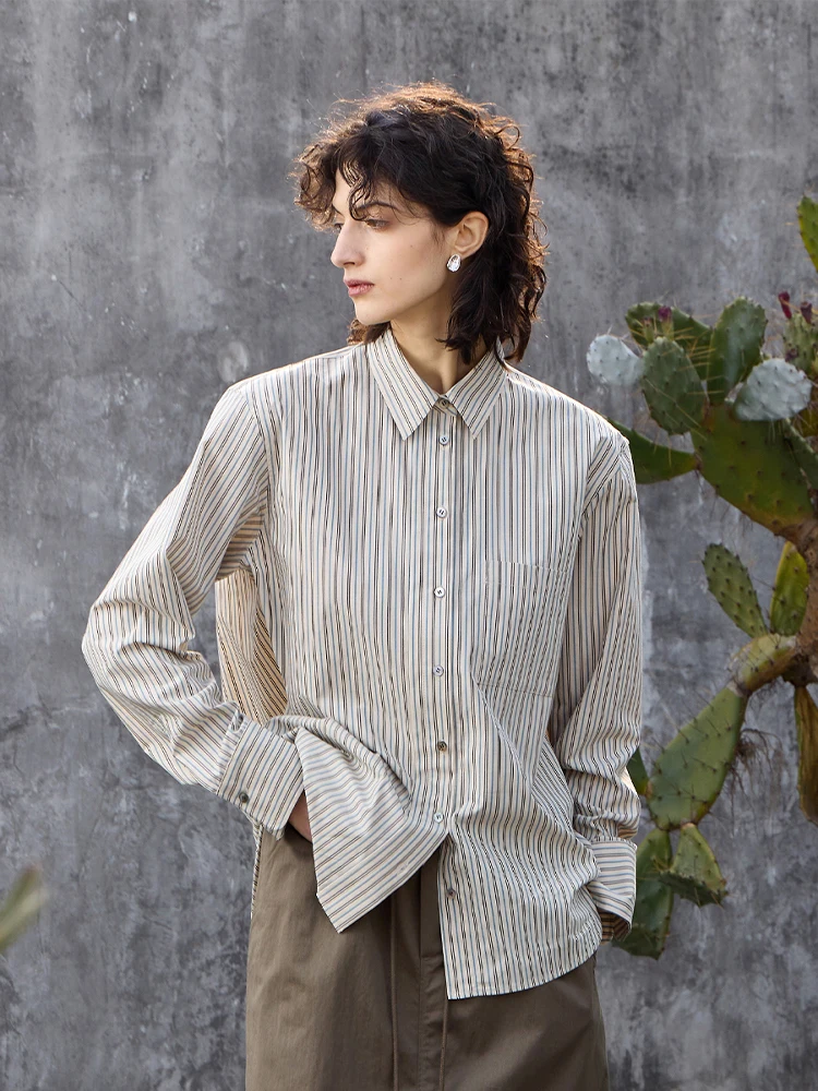 

Мужская рубашка Ele Gentleman's Original MeeMeeLab свободного кроя с длинным рукавом, квадратным воротником и полосками, винтажный стиль для повседневной носки