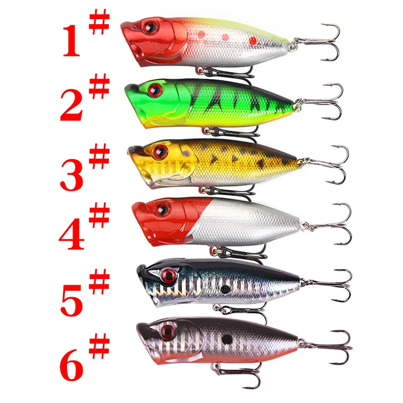 6pcs 6colors（opp bag）/5pcs 5color（with box） 6.5cm/10g Lure Floating Fishing Lures Pencil Bait Popper Top Water Artificial Baits - view 2