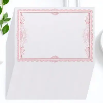 

50 Sheets Certificate Paper Blank Diploma Style Floral Border Smooth High Grade Award Certificate Inner Paper for Classroom Camp