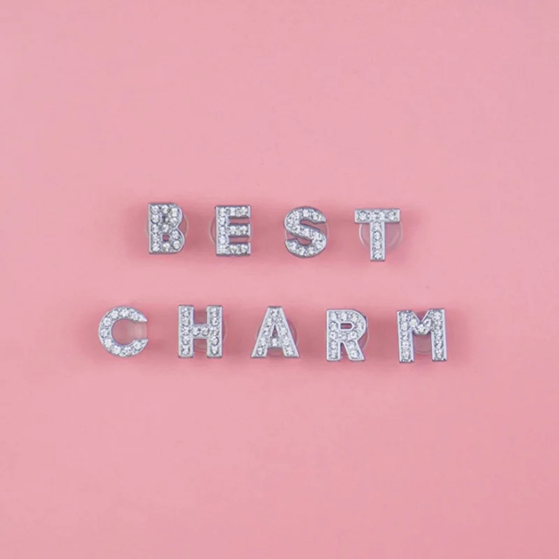 Shinning Letters Alphabets Shoe Charms for Women Girls Shoe Decorations Pins Lady Style Accessories Clog Buckles