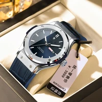 Nuevo reloj De cuero De negocios informal para Hombre, reloj De lujo para Hombre, Relojes automáticos, Relojes De pulsera De cuarzo a la moda para Hombre, Relojes De Hombre