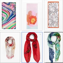 Spanish fashion women's fashion brand scarf shawl printing graffiti flower Bib scarf sunshade warmth dual purpose
