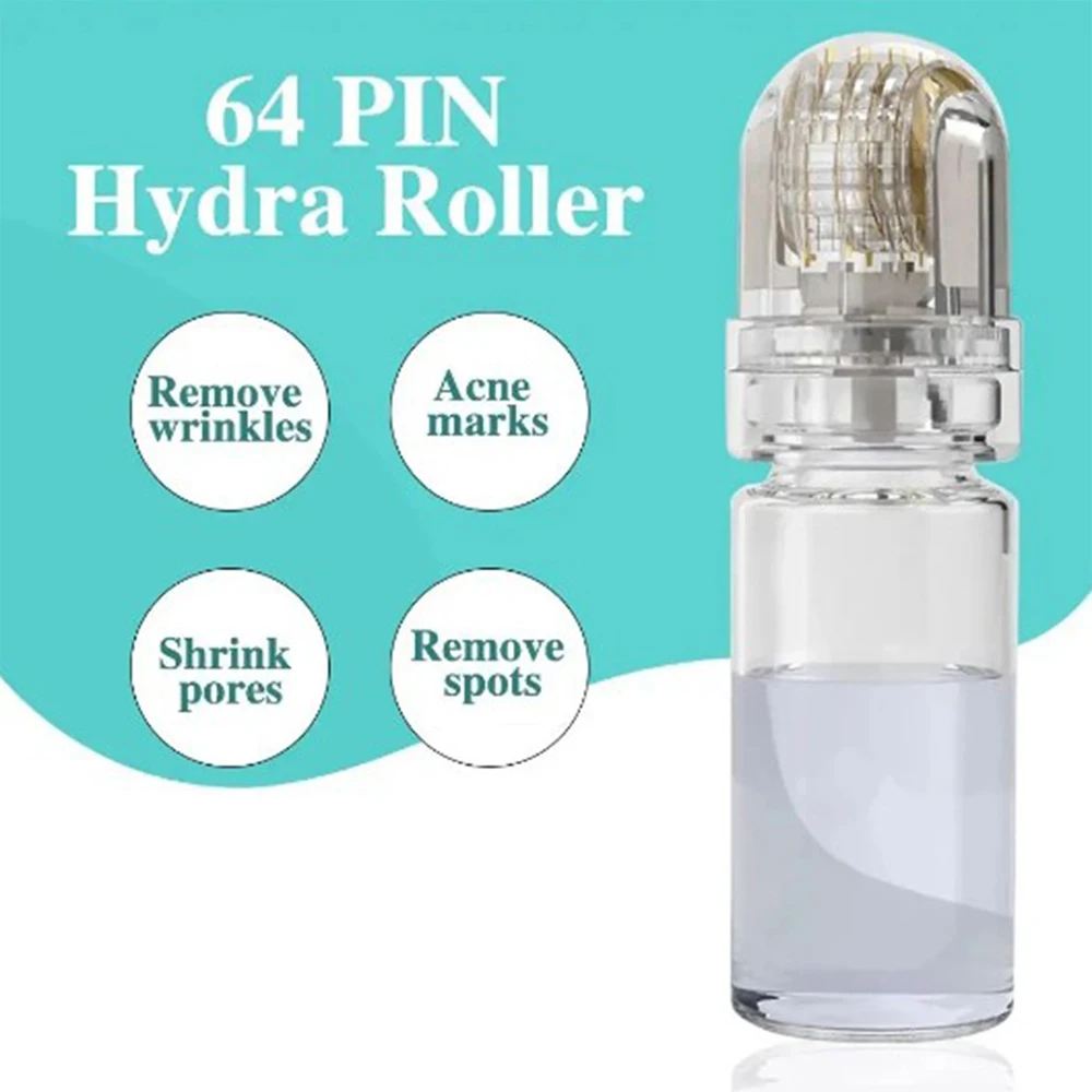 Hydra Roller 64/20pins 0.25MM Micro Titanium Needle Tips Derma Needles Skin Care Anti Aging Whitening Bottle Roller Reusable