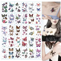 30Pcs Butterfly Temporary Tattoos Waterproof Tattoo Stickers for  Hand Body Decoration Fake Tattoo for Women