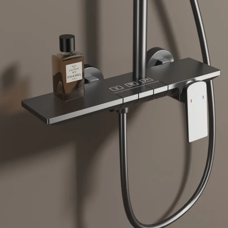 جميع المجموعات الدش النحاسية، دش أبيض حليبي، فندق منزلي، حمام قضيب الرفع #3