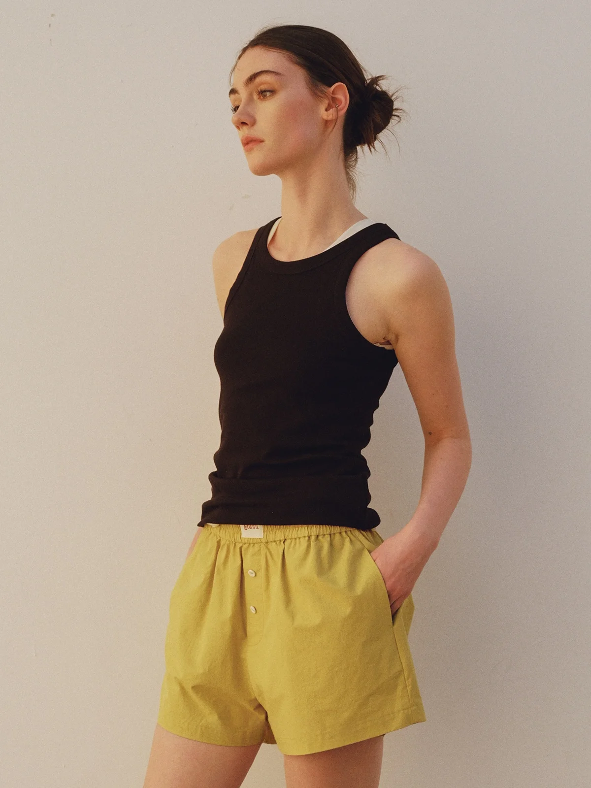 

Classic Summer Basic Elastic Ribbed Vest Slim Fit Versatile Layering Strap Classic Inner Wear Top GORRI Ladies' Svel Tank