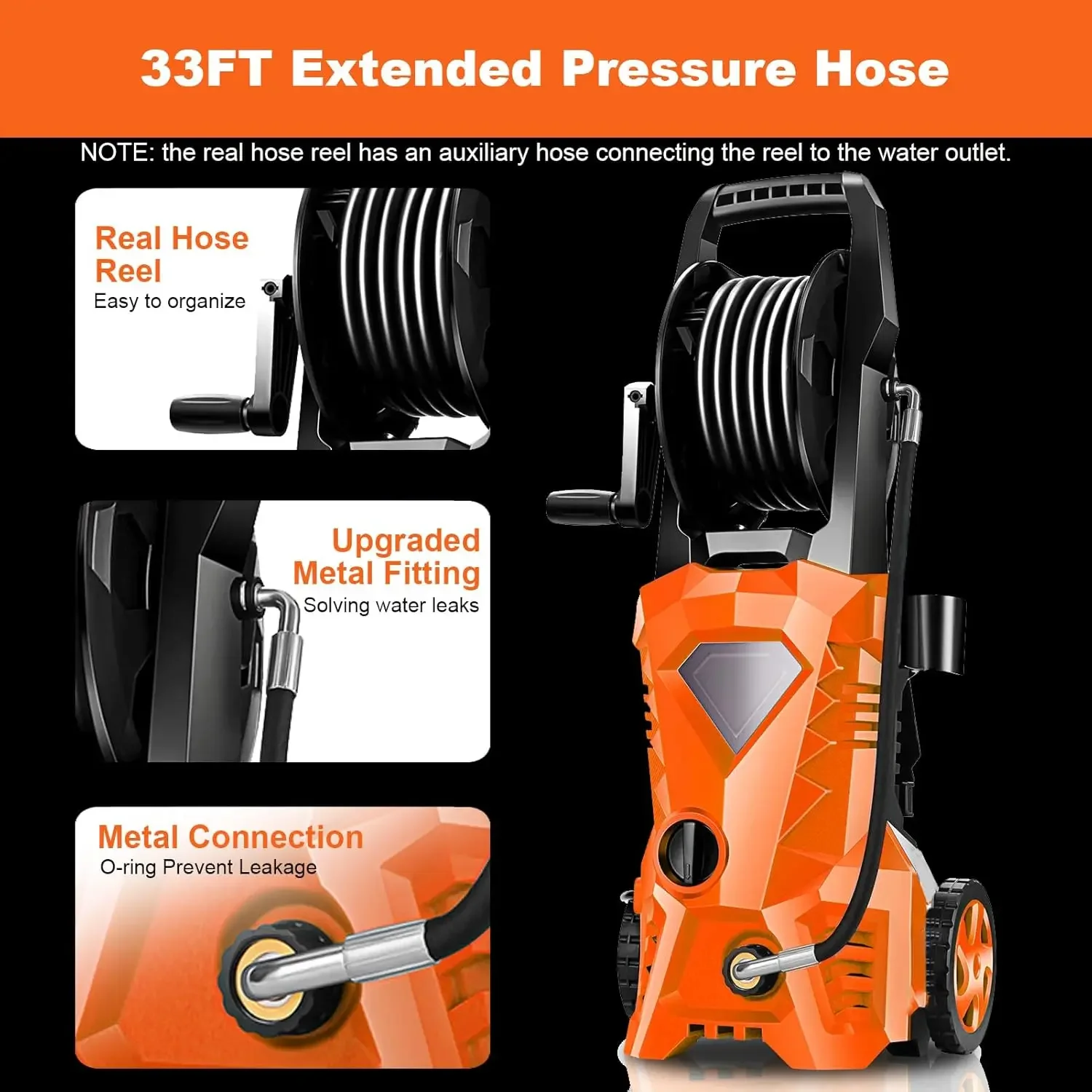 4200 PSI Electric Pressure Washer with 33FT Pressure Hose 2024 Newest 2.8 GPM Power Washer with 4 Nozzle and Foam Cannon