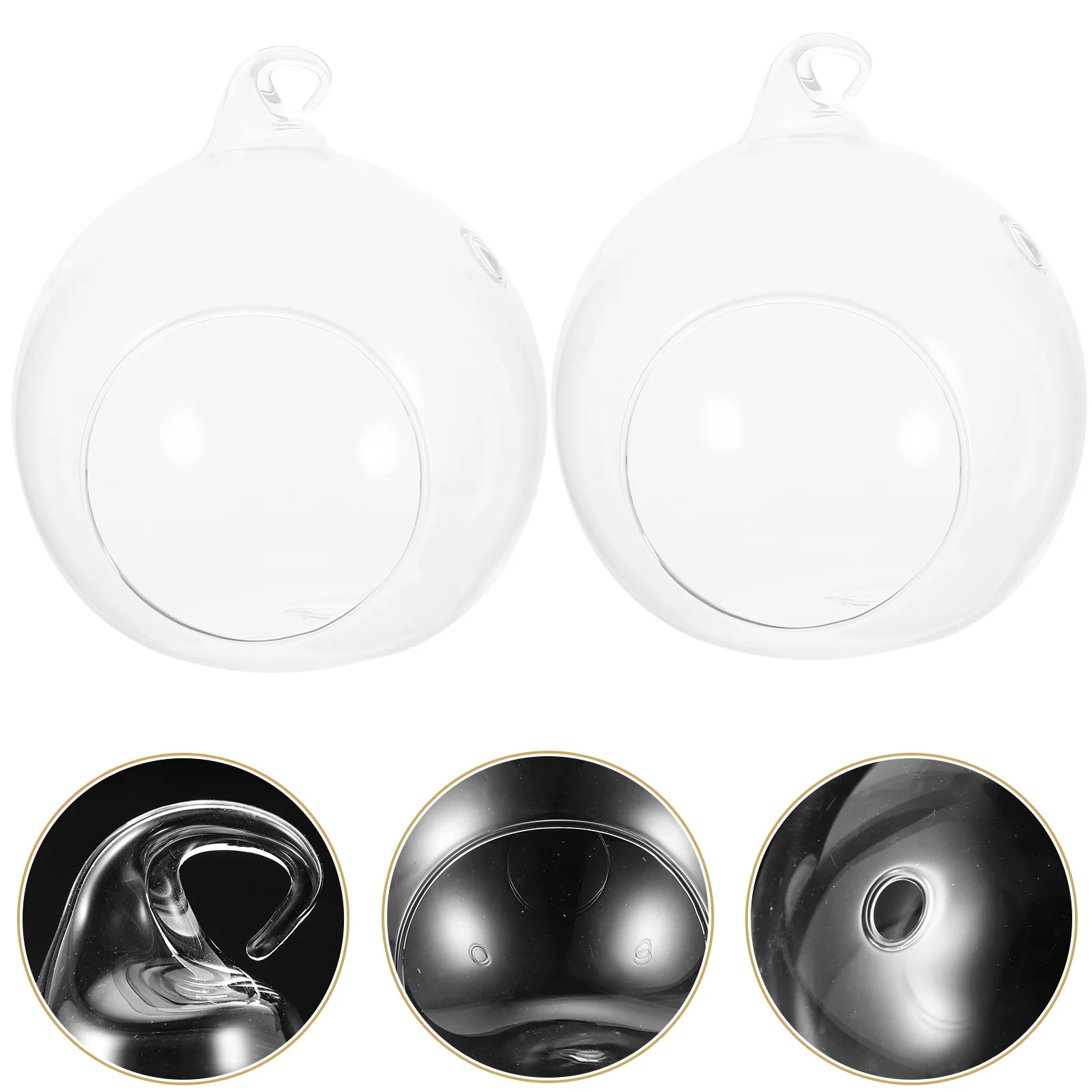 

2Pcs Premium Glass Globe Terrarium DIY Microlandscape Planter Water Saving Drought Resistant Home Decor Hanging Terrarium