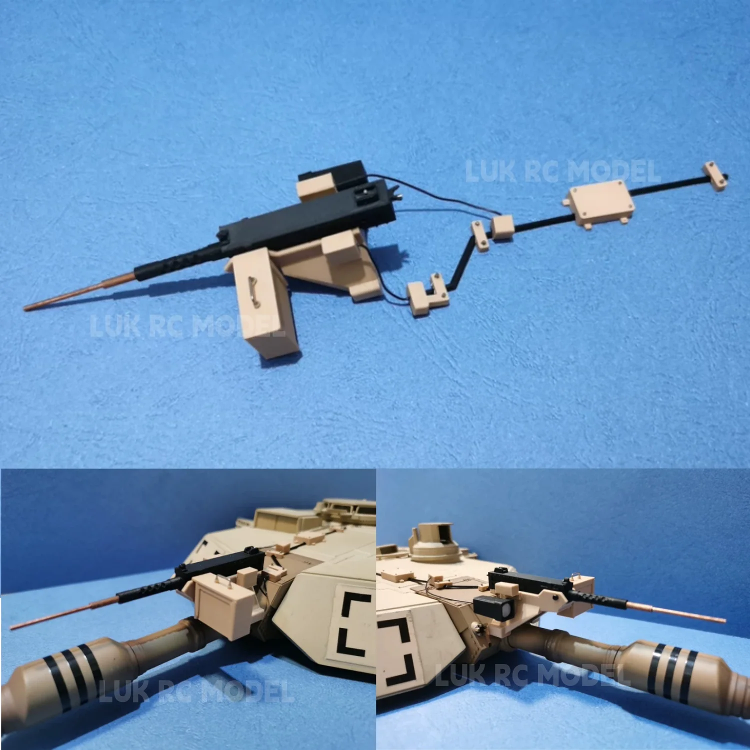 Front Machine Gun With Light For US Army 1/16 M1A2 Tank Model HL TAMIYA Tank Accessories Accessories Modified DIY Parts