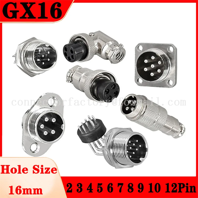 GX16 2 3 4 5 6 7 8 9 10P Aviation Plug Socket Fixed Movable Sensor Threaded Bend Straight Connector Multiple Connection Methods