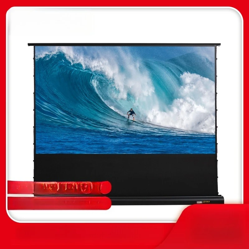 

Electric floor lift cable, projector curtain, installation-free, punching-free, anti-light, portable home, intelligent voice