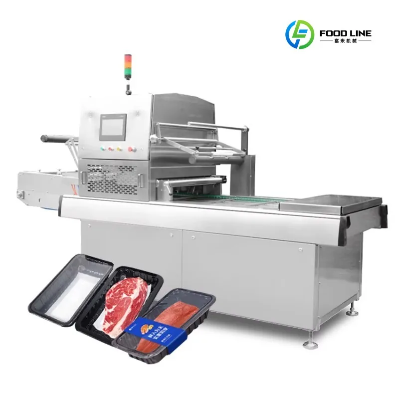 FL Customized Electric Modified Gas Flush Modified Atmosphere Vacuum Skin Packager Trays Vacuum Sealing Machine for Tray Box