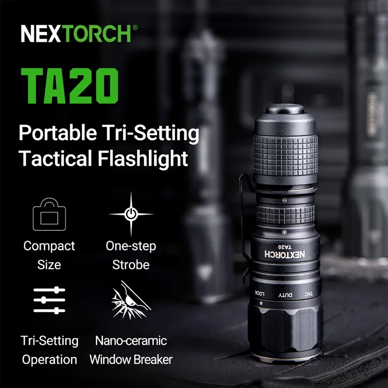 Nextorch TA20 1000 Lumen  tactical torch  Professional Carrying Tactical Flashlight rechargeable high brightness led mini edc