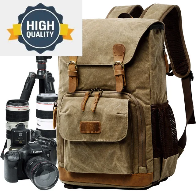 Canvas Camera Batik Backpack Outdoor Waterproof Bag Multi-functiona Photography for Canon Nikon Sony Digital SLR