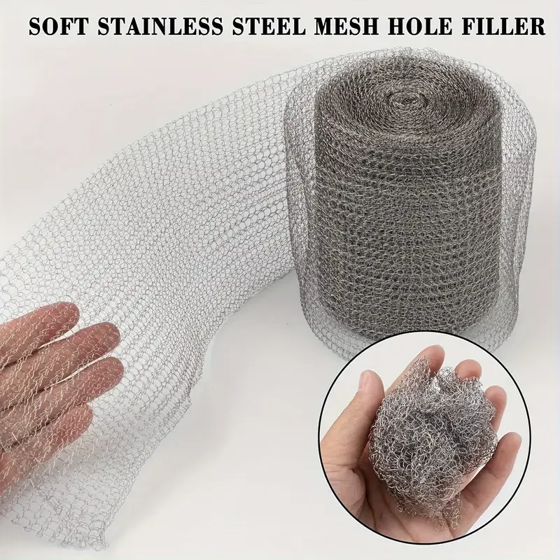 Braided Stainless Steel Mesh Roll Double Layer Rabbit Rodent Protection Barrier Insect Mice Control Garden Hole Filler Netting
