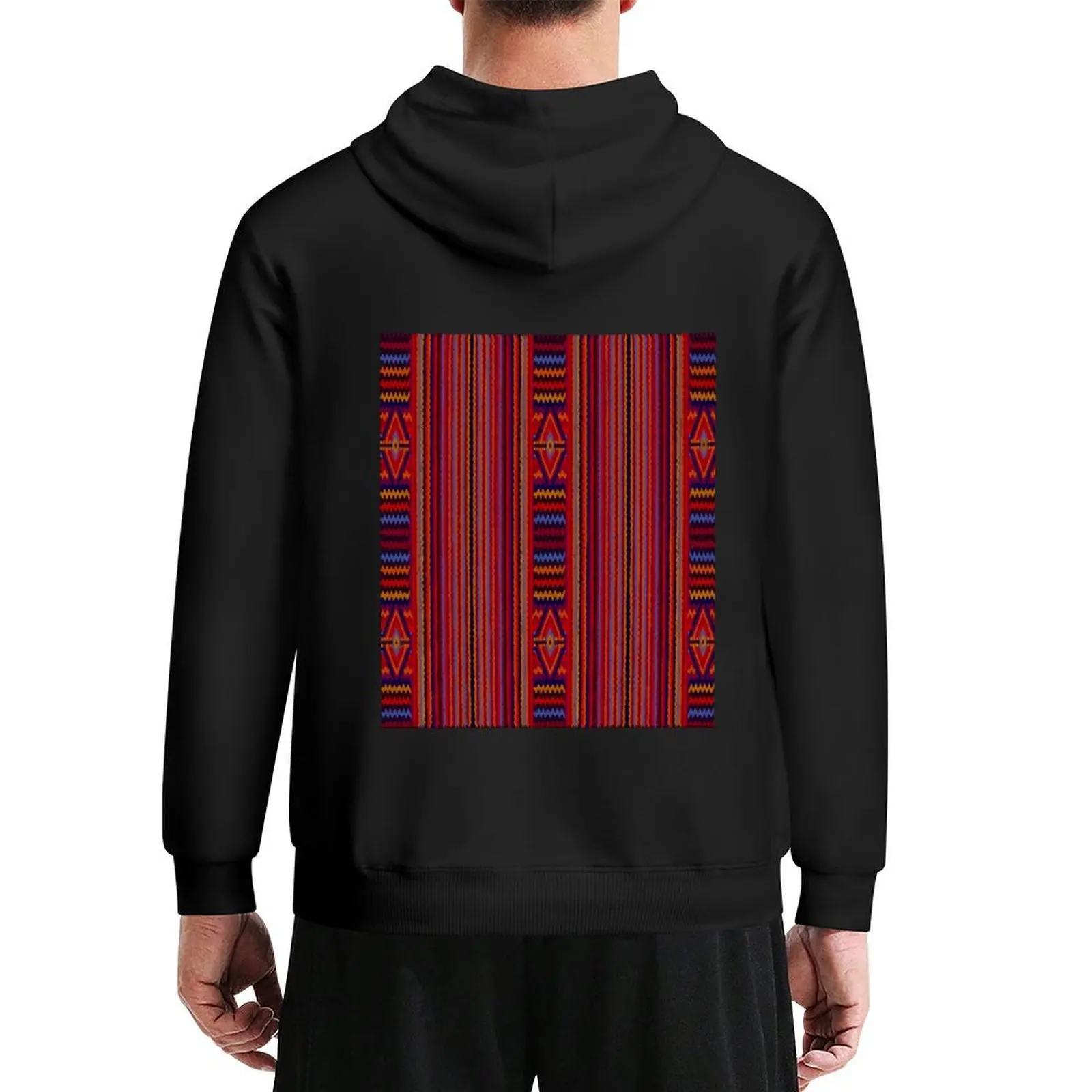 

Autumn colors mexican rebozo fabric boho chic folk art Hoodie winter clothes male clothes men's clothing graphic hoodies