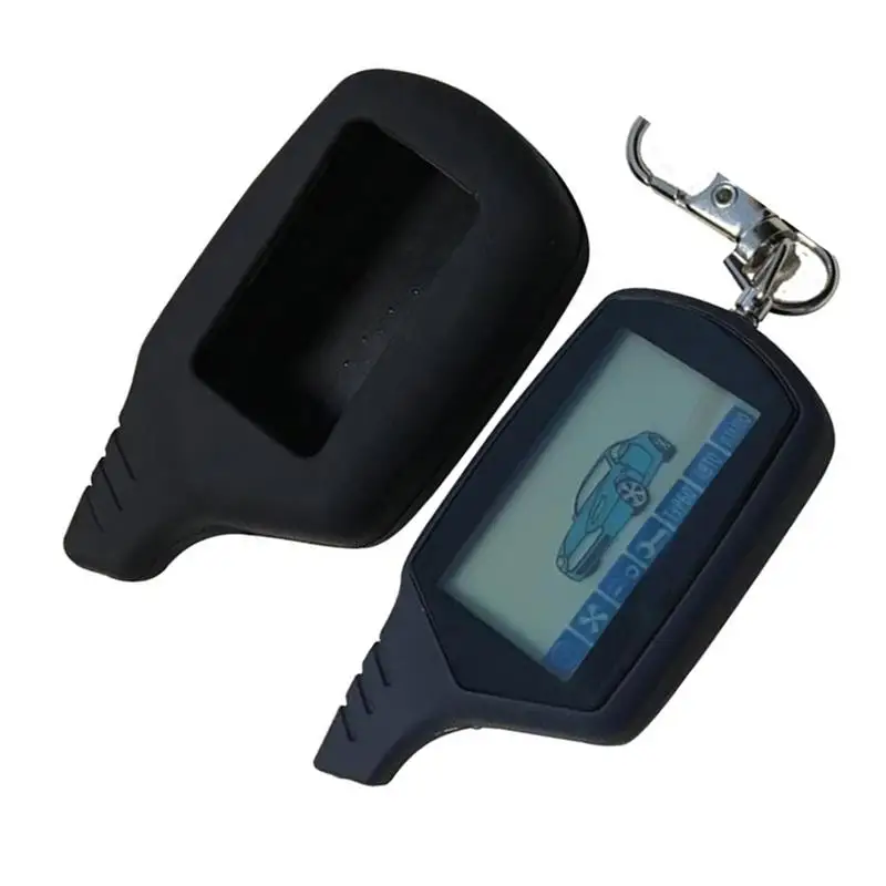 

A91 keychain Fob 2-way LCD Remote Control Key + Silicone Cover Body Case For Russian Two Way Car Alarm StarLine A91