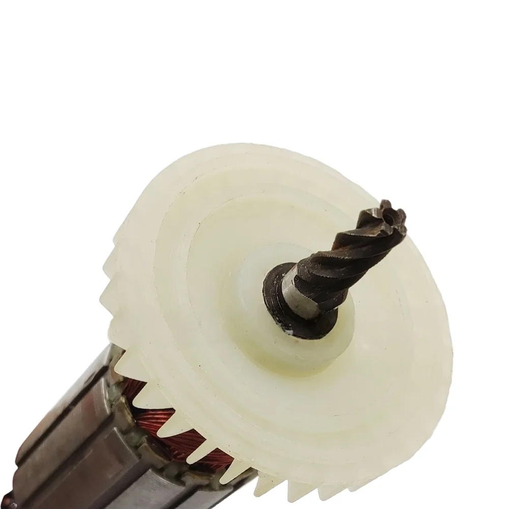 5 Teeth For Rotor Armature Anchor With Carbon Brushes For Jig Saw 4304 Model Replacement Part Power Tool Accessory Silver Metal