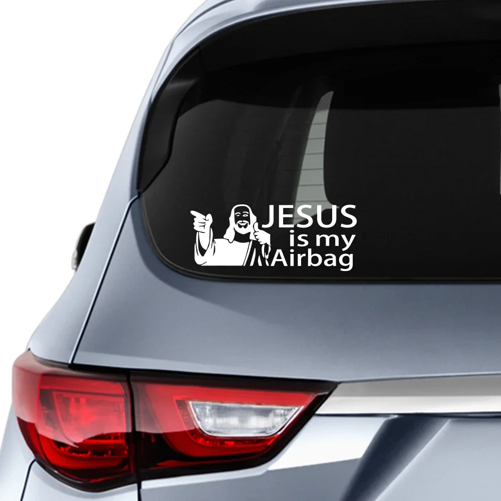 Jesus Is My Airbag Car Sticker Motorcycle Truck Window Door Vinyl Film Decals Safety Driving God Blesses Decoration Accessories