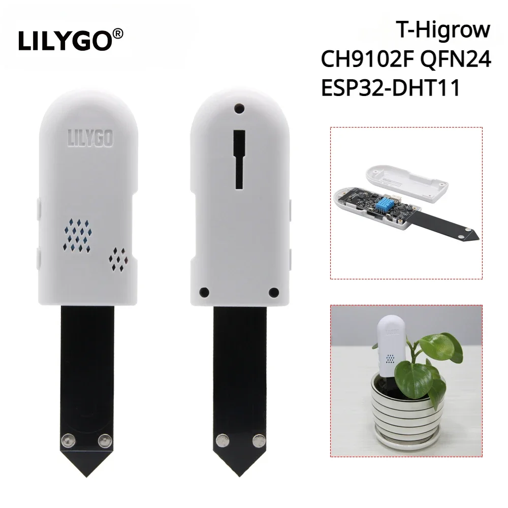 LILYGO® T-Higrow ESP32 Soil Tester DHT11 BEM280 Garden Flowers Temperature Moisture Sensor WiFi Bluetooth Wireless Control Meter