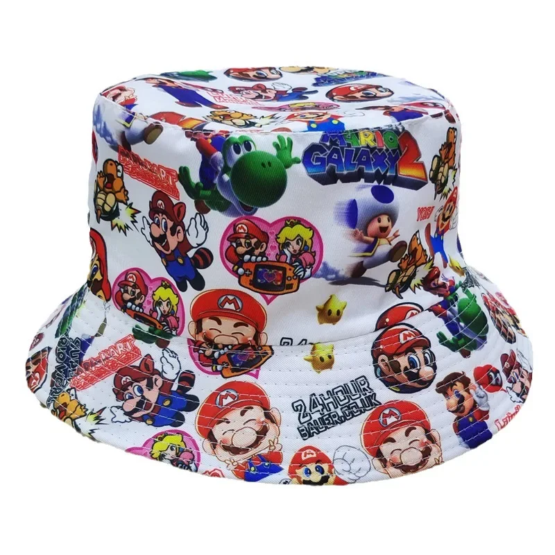 Hot Mario Fisherman Hat Male and Female Super Mario Cartoon Cartoon Peripheral Brother Basin Hat Outdoor Sun Protection Hat