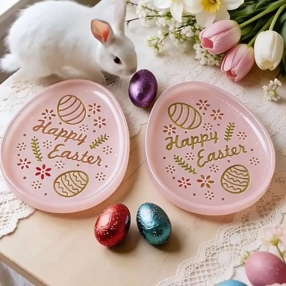 

New Easter Bunny Storage Tray Mold Relief Pattern 3D Resin Molds Reusable DIY Plaster Molds Home Decor