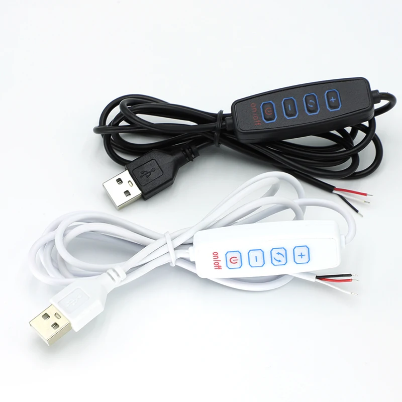 USB LED Dimmer 5V LED External Switch Control Cable for Dual Color LED Strip Light Brightness&Color Temperature Adjustment