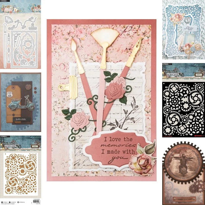 Troquel y Plantilla Metálica Circular con Forma de Engranaje para Manualidades, Álbumes de Recortes, Decoración de Fotos, Repujado y Papel Decorativo