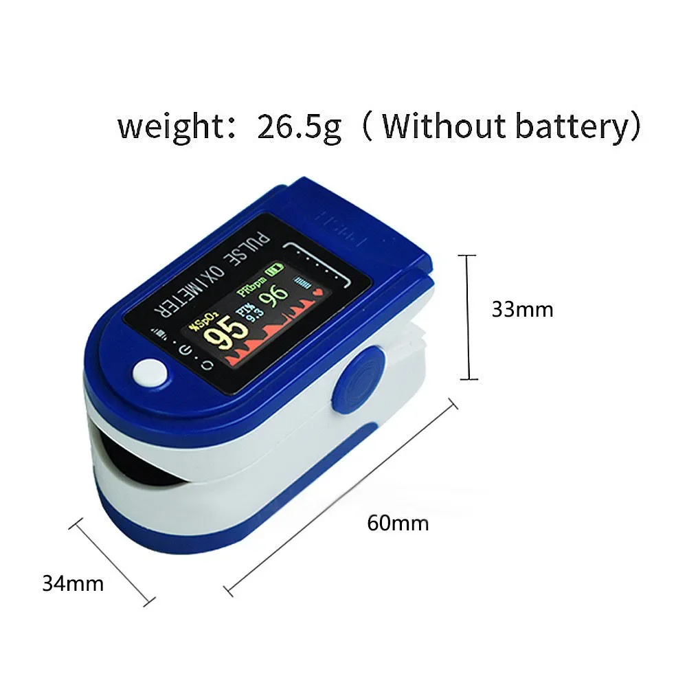 Portable Oximeter TFT Digital Display Fingertip Pulse Blood Oxygen Saturation Monitor Heart Rate Monitor Health Testing Oximeter