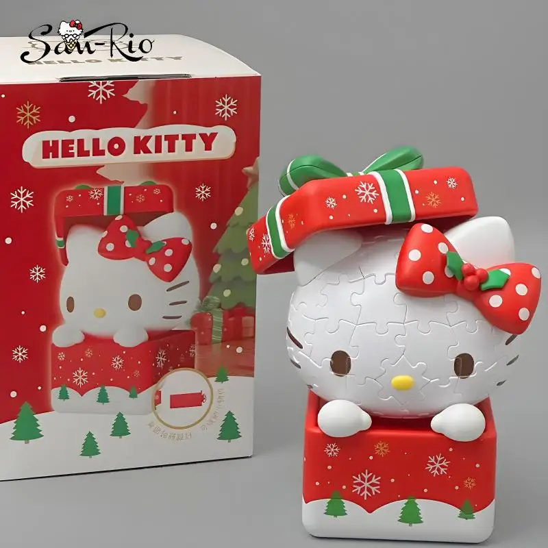 คริสต์มาส Hello Kitty ปริศนา 3D Diy ของเล่นการ์ตูนอะนิเมะ Figurines เครื่องประดับสาวคริสต์มาสของขวัญ Kawaii ของขวัญวันเกิด