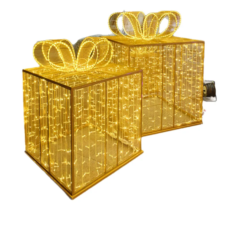 LED luminous gift box lighting, Christmas shopping mall outdoor beauty decoration light string, modeling atmosphere light