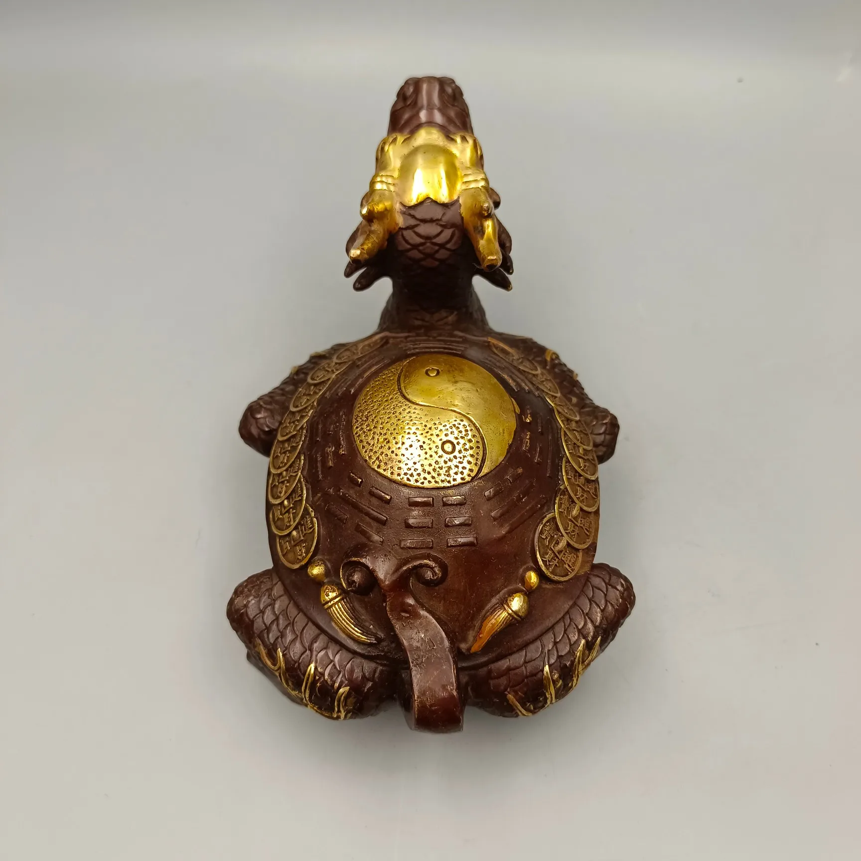 Classic Home Crafts Pure Copper gold-plated Dragon Turtle Ornaments With Exquisite Workmanship and Beautiful Appearance