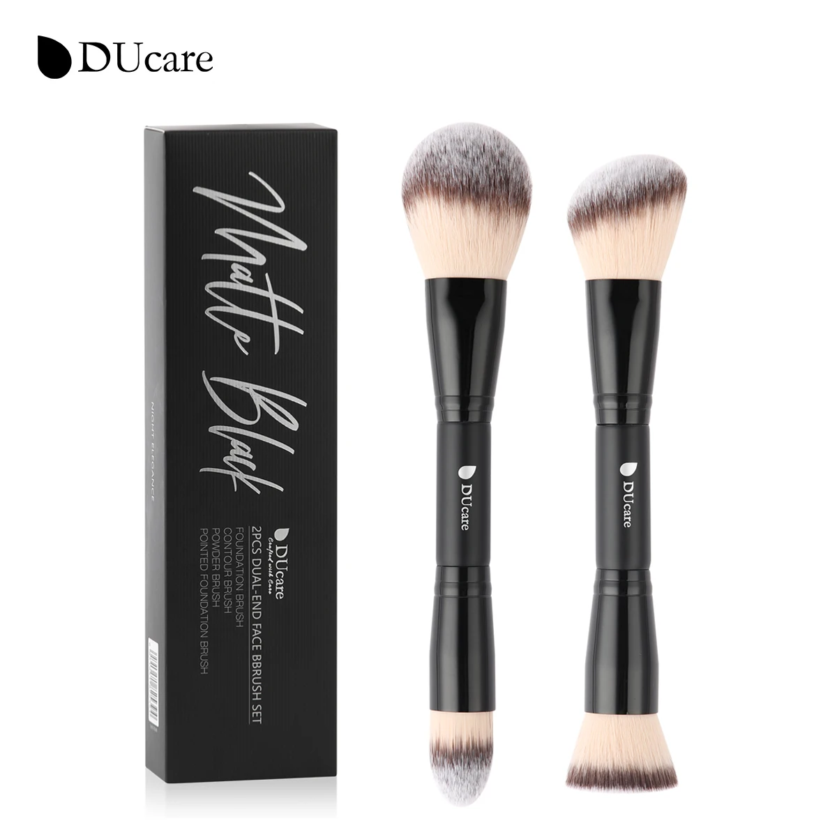 

DUcare Makeup Brushes Double-end Foundation Contour Setting Powder Brush Concealer Bronzer Makeup Brush Set 2Pcs Face Brush