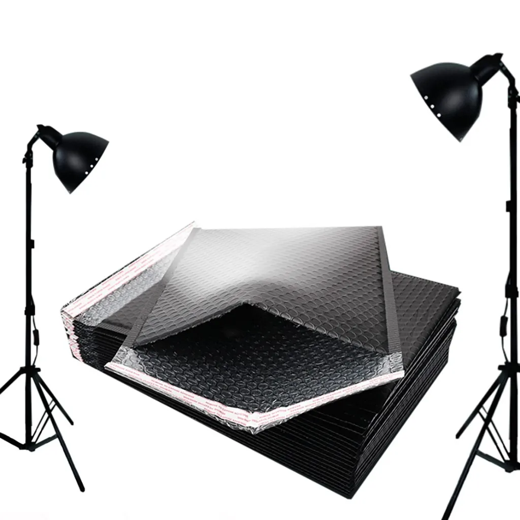 10 قطعة فقاعة البريدية المغلفات المبطنة اصطف بولي الارسال الذاتي ختم الأسود التخزين المنظمون المنظمون Rangement اكسسوارات #5