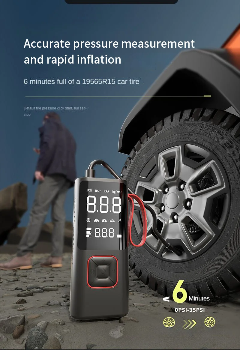 Wireless Car Air Pump Portable Air Compressor for Car Motorcycle Bicycle Ball 150PSI Electric Tire Inflator with Digital Display