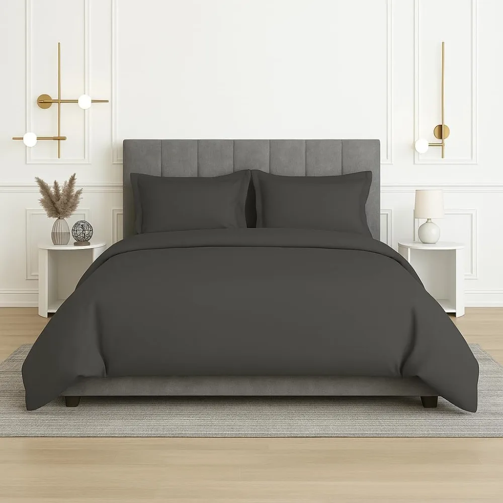 

Luxurious 3-Piece 1000 Thread Count Egyptian Cotton Duvet Set with Breathable Soft Cover and Zipper Closure