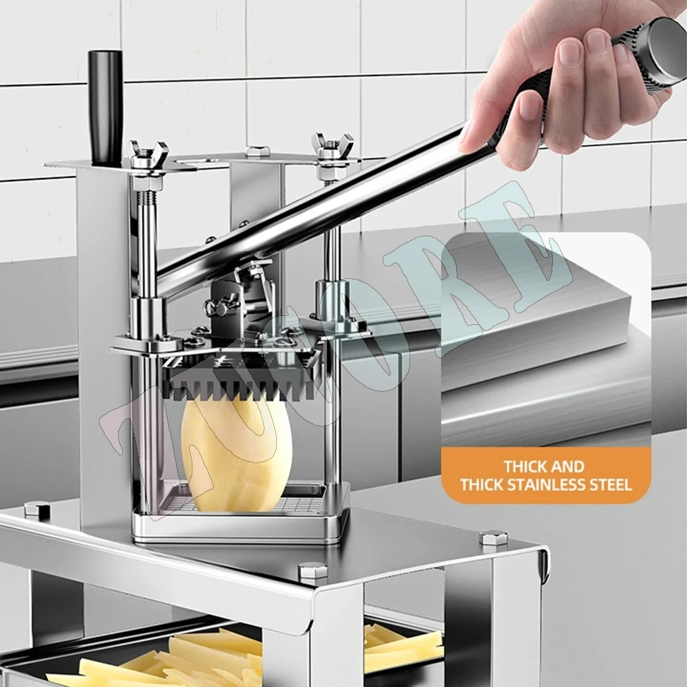 Commercial Manual Vegetable Cutting Machine Stainless Steel Potato Slicer French Fried Processador