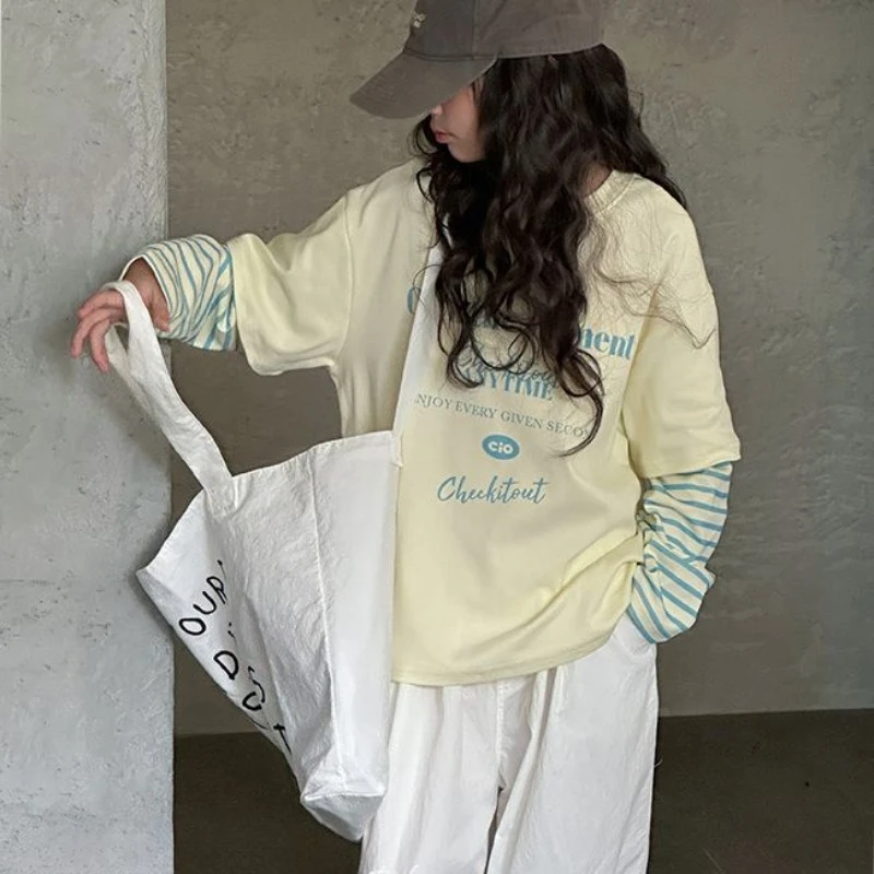 ملابس الفتيات المزيفة المكونة من قطعتين من 9 إلى 10 سنوات كارتونية للأطفال موضة ربيع الخريف تي شيرت للفتيات الصغيرات ملابس كورية 2025 4 #6