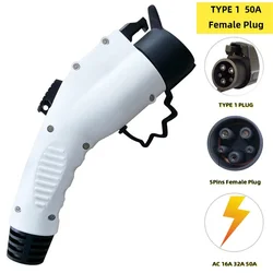 Type1 Fêmea Plug 32A 50A AC Carro Elétrico Veículo Estação de Carregamento Carregador Conector 5 Pin J1772 Duosida EV Carregador Adaptador