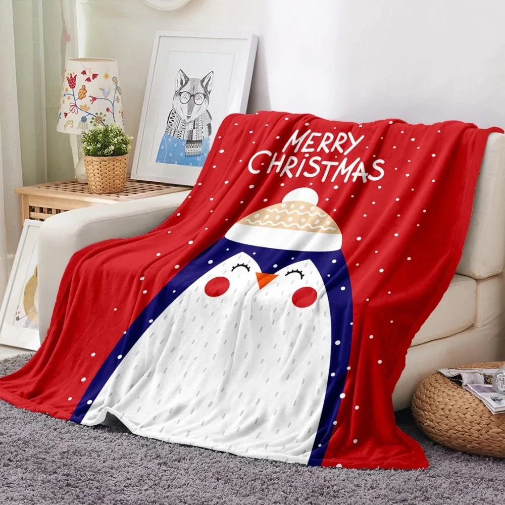 Soft Hugging Beds Blankets Christmas Sofas Lightweight Sleep Plush Home Textiles Flannel Blanket Children Bedquilt Holiday Gift