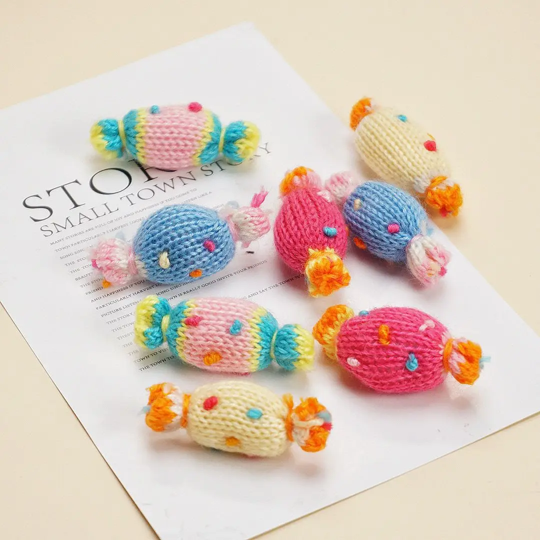 

Fabric Knitting Hand Woven Yarn Finished Candy Accessories DIY Brooches Hair Cords Hair Clips Bags Socks Clothing Accessories