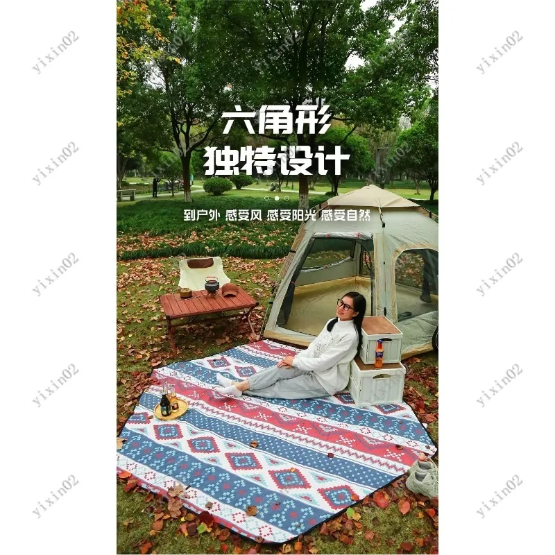 

Hexagonal Outdoor Picnic Mat Aluminum Film Camping Mat Moistureproof Tent Accessory