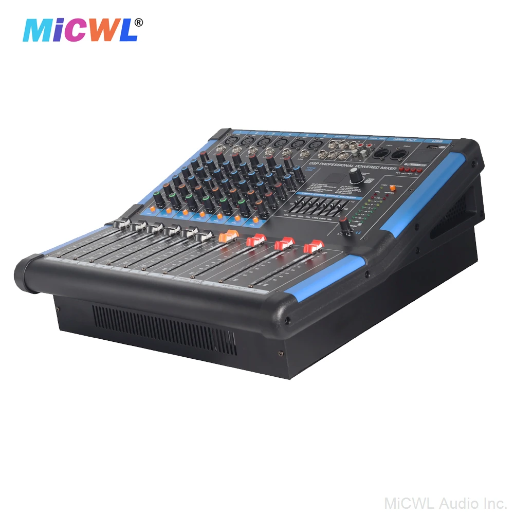 Professional Big Power Mixer 6 Channel 1200W Amplifier Driving Speaker With 48V Blue Tooth USB Wireless Wired Microphone Input