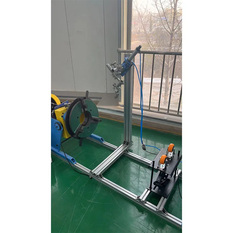 100kg 170mm Hole CNC Automatic Welding Rotary Table Positioner 3D Adjustable Tailstock Guide Rail Industrial Welding Tool
