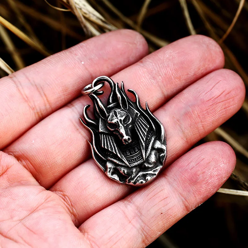 BEIER Stainless Steel Egypt Cross Anubis God Finger pendant For Men Punk Wolf Head Statement Retro Jewelry BP8-779