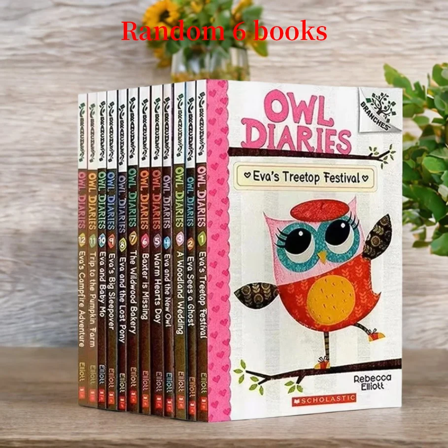 6 Book /set Owl Diaries English Picture Book Kids Early Education Childhood Learning Writing Diary Girls' Age 6-12 Years